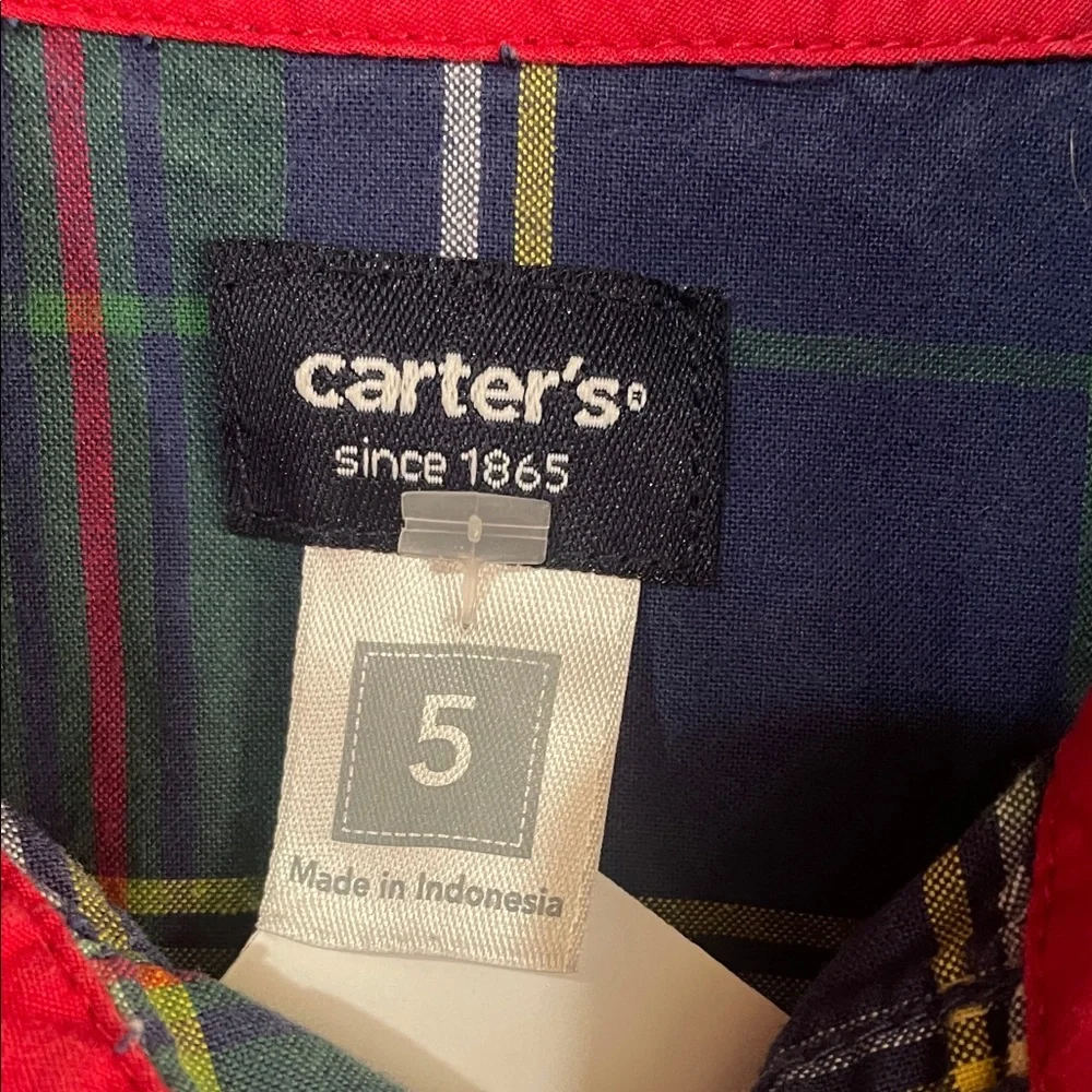 Carter's Multicolor Plaid Button-Down Shirt, size 5